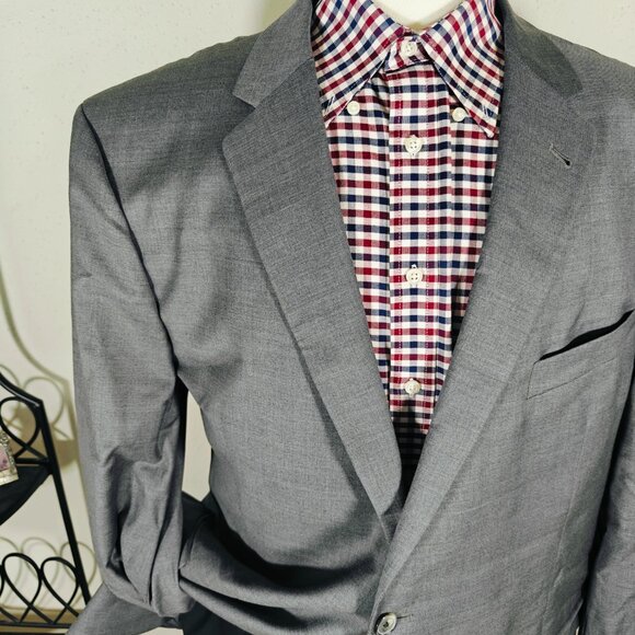 Joseph Abboud Men's Sport Coat Blazer Model 1402/4B‎ Gray Wool Zignone 100s 50L - Picture 6 of 16